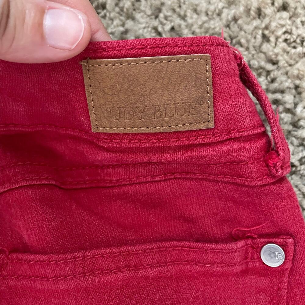 Judy Blue Gameday Red Super Flare Bell Bottom Jeans size 1/25 stretchy - Picture 10 of 12